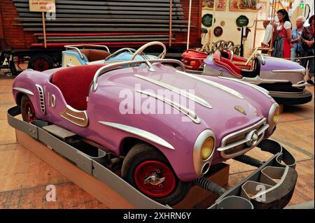 Car from H. Feldl's racetrack, model BSW, Mercedes 300 SL, vintage car 1962, bumper car from old autodrome, historic Wies'n, Oide Wiesn, Oktoberfest Stock Photo