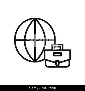 Business expansion icon Black line art vector in black and white outline set collection sign Stock Vector