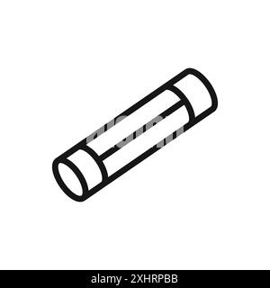 Electric fuse icon Black line art vector in black and white outline set collection sign Stock Vector