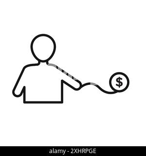 Debt holders icon Black line art vector in black and white outline set collection sign Stock Vector
