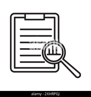 data analysis icon Black line art vector in black and white outline set collection sign Stock Vector