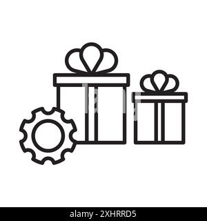 logistics management icon Black line art vector in black and white outline set collection sign Stock Vector