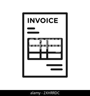 Invoice icon Black line art vector in black and white outline set collection sign Stock Vector