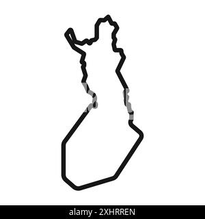 map of Finland icon Black line art vector in black and white outline set collection sign Stock Vector