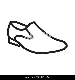 Men Shoes Icon Black line art vector in black and white outline set collection sign Stock Vector