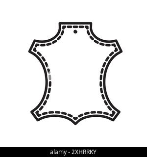 Leather Icon Black line art vector in black and white outline set collection sign Stock Vector