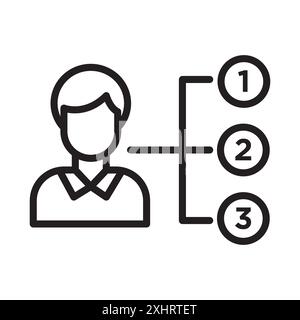 Priority icon Black line art vector in black and white outline set collection sign Stock Vector
