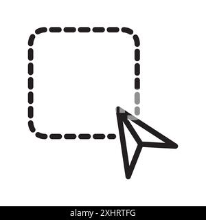 select element icon Black line art vector in black and white outline set collection sign Stock Vector
