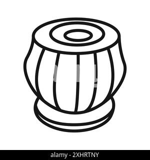 Tabla icon Black line art vector in black and white outline set collection sign Stock Vector