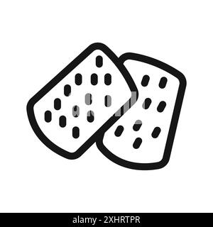 shaobing icon Black line art vector in black and white outline set collection sign Stock Vector