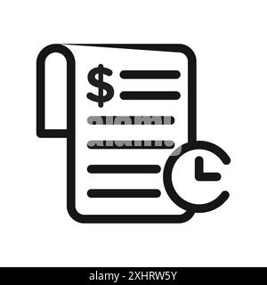 Transaction history icon Black line art vector in black and white outline set collection sign Stock Vector