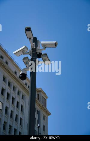City Analysis Using CCTV Security Cameras. Copy space Stock Photo
