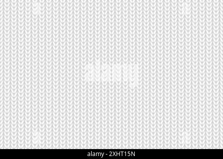 Knit texture. Seamless pattern of knitting wool. Repeating knitted sweater. Repeated background. Yarn crochet. Gray fabric. White merino cloth. Cozy Stock Vector