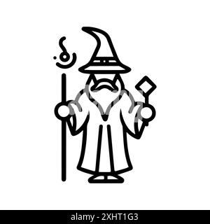 mage icon or modern line symbol. Vector line art and icon design with bold outline. Black and white Pixel Perfect minimalistic symbol isolated white b Stock Vector