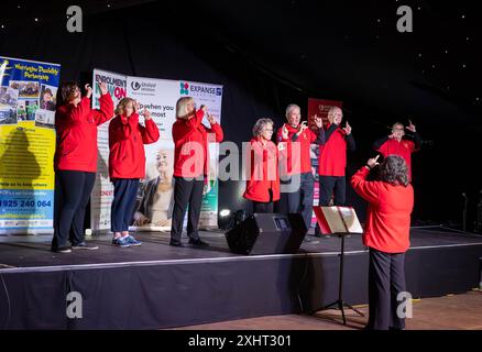 Disability Awareness Day 2024. Warrington BSL Signing Choir performed on stage Stock Photo