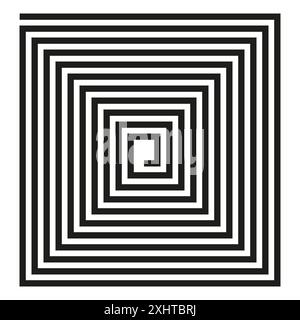 Abstract square pattern. Repeated black lines. Geometric maze design. Modern vector artwork. Stock Vector