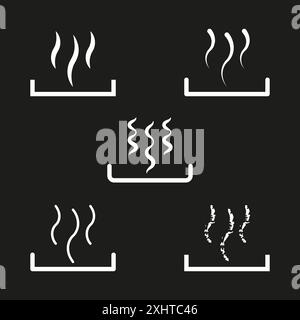 Boiling line icons collection. Temperature, Heat, Bubble, Steam, Boil ...