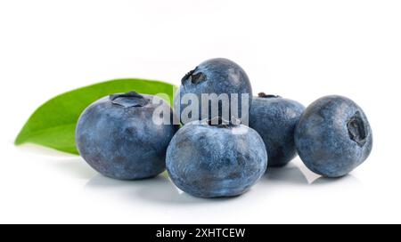 fresh ripe blueberries isolated on white background Stock Photo