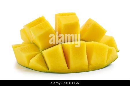 fresh ripe juicy mango isolated on white background Stock Photo