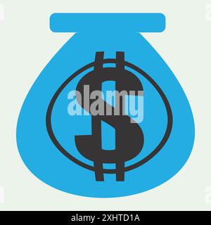 Vector image of a sack filled with money Stock Vector