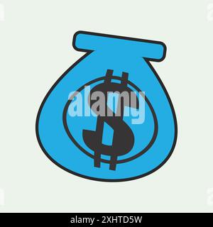 Vector image of a sack filled with money Stock Vector