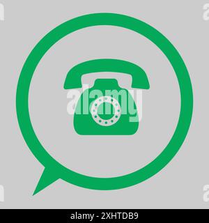 Flat telephone or mobile phone symbol Stock Vector