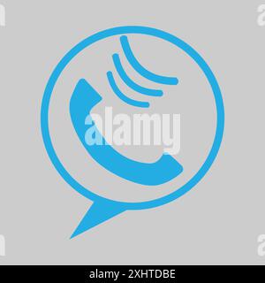 Flat telephone or mobile phone symbol Stock Vector