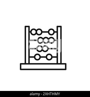Abacus icon outline collection or set in black and white Stock Vector
