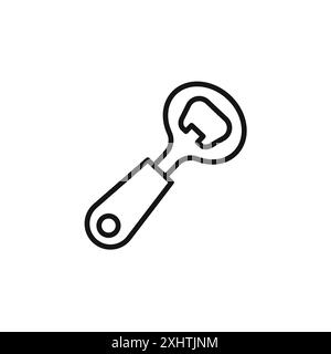 bottle opener icon outline collection or set in black and white Stock Vector