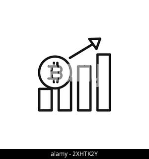 Bitcoin Evolution icon outline collection or set in black and white Stock Vector
