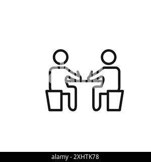 Contract signing icon outline collection or set in black and white Stock Vector