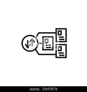 case priority icon outline collection or set in black and white Stock Vector