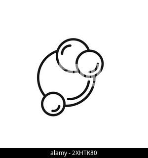 Bubbles and foam icon outline collection or set in black and white Stock Vector