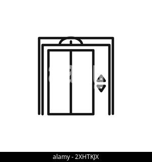 Elevator lift icon outline collection or set in black and white Stock Vector