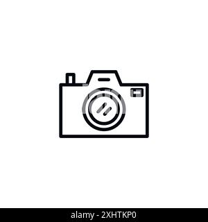 Camera icon outline collection or set in black and white Stock Vector