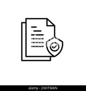data protection icon outline collection or set in black and white Stock Vector