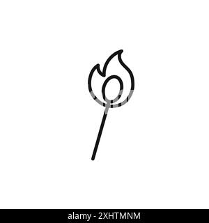 Matches icon outline collection or set in black and white Stock Vector