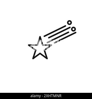 Falling star icon outline collection or set in black and white Stock Vector