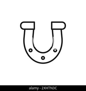 Horseshoe icon outline collection or set in black and white Stock Vector