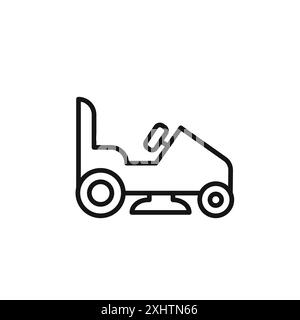 Lawn mower icon outline collection or set in black and white Stock Vector