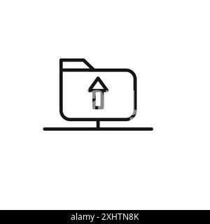 FTP navigate up icon outline collection or set in black and white Stock Vector