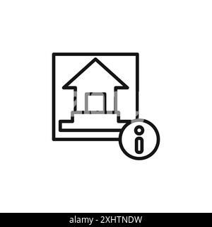 Official information online icon outline collection or set in black and white Stock Vector