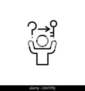 Problem solving skills icon outline collection or set in black and ...