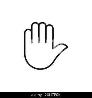 Raised Hand icon outline collection or set in black and white Stock ...