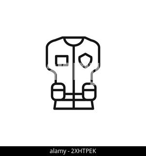Reflective Police Vest icon outline collection or set in black and ...