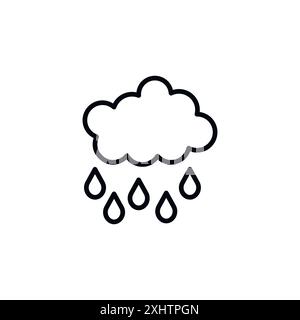 Rain icon outline collection or set in black and white Stock Vector