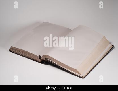 old book open with blank pages Stock Photo