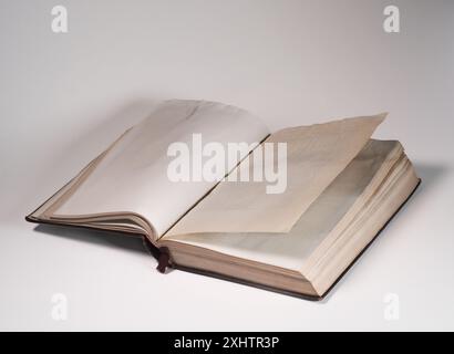 old book open with blank pages Stock Photo