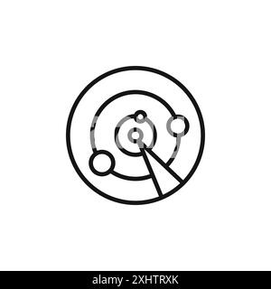 radar detection icon outline collection or set in black and white Stock Vector