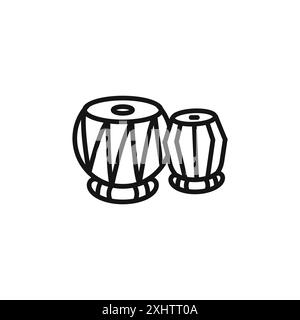 Tabla icon outline collection or set in black and white Stock Vector